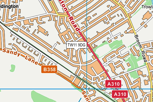 TW11 9DG map - OS VectorMap District (Ordnance Survey)