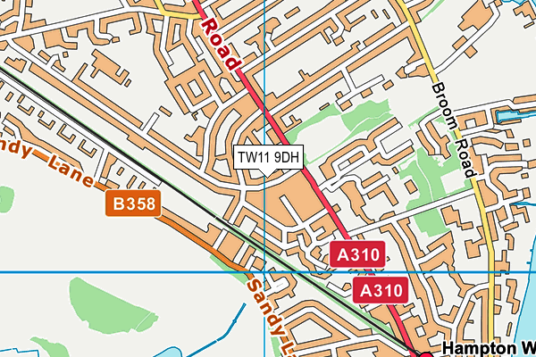 TW11 9DH map - OS VectorMap District (Ordnance Survey)