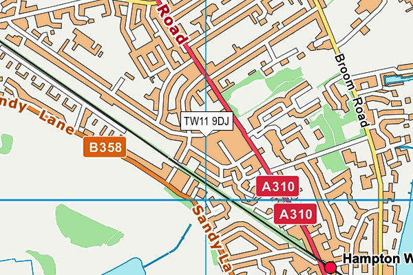 TW11 9DJ map - OS VectorMap District (Ordnance Survey)