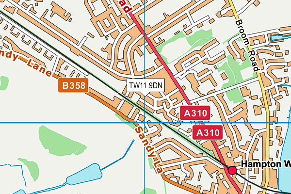 TW11 9DN map - OS VectorMap District (Ordnance Survey)