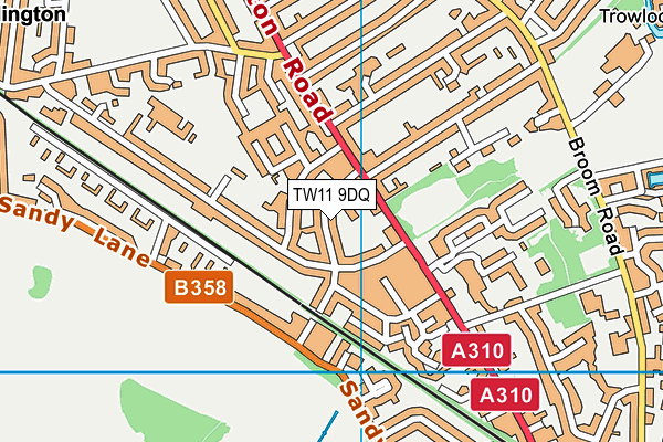 TW11 9DQ map - OS VectorMap District (Ordnance Survey)