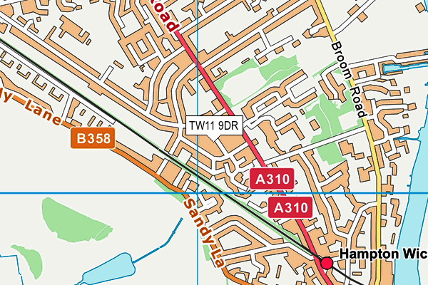 TW11 9DR map - OS VectorMap District (Ordnance Survey)