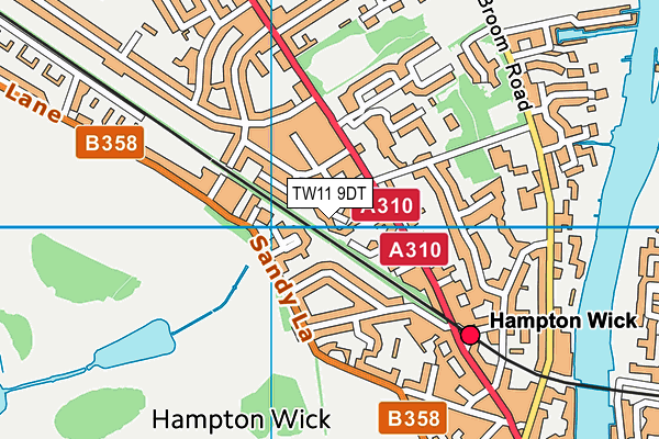 TW11 9DT map - OS VectorMap District (Ordnance Survey)