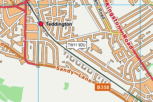 TW11 9DU map - OS VectorMap District (Ordnance Survey)