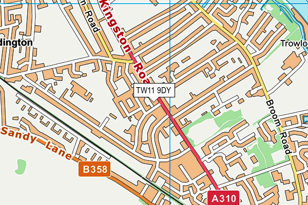 TW11 9DY map - OS VectorMap District (Ordnance Survey)