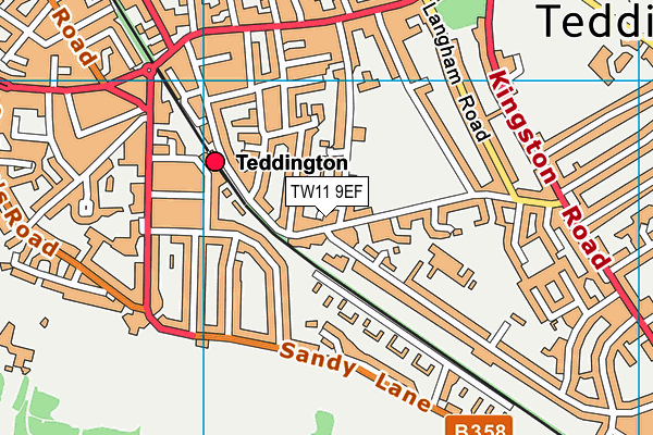 TW11 9EF map - OS VectorMap District (Ordnance Survey)