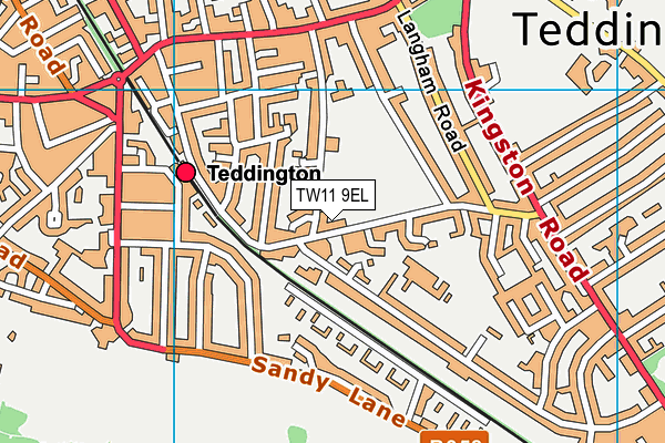 TW11 9EL map - OS VectorMap District (Ordnance Survey)