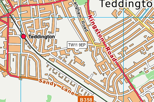 TW11 9EP map - OS VectorMap District (Ordnance Survey)