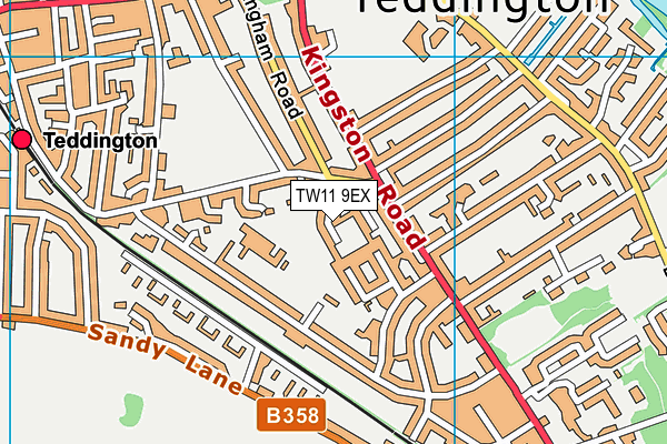 TW11 9EX map - OS VectorMap District (Ordnance Survey)