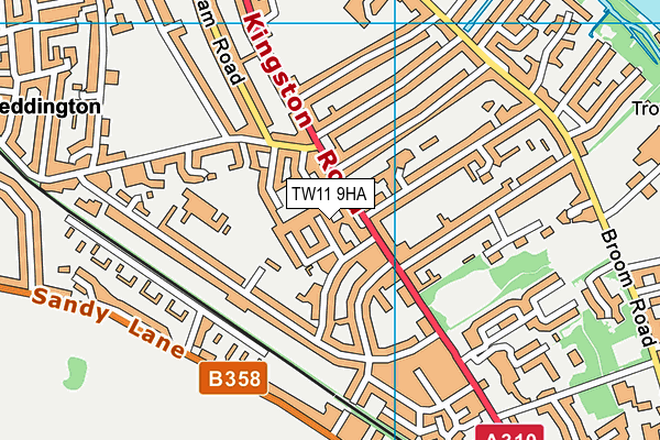 TW11 9HA map - OS VectorMap District (Ordnance Survey)