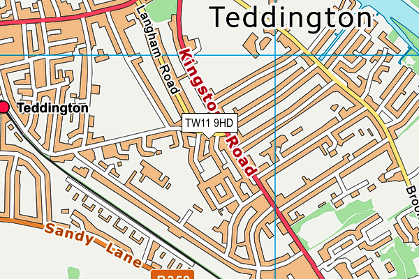 TW11 9HD map - OS VectorMap District (Ordnance Survey)