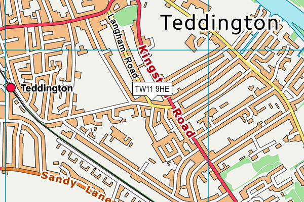 TW11 9HE map - OS VectorMap District (Ordnance Survey)