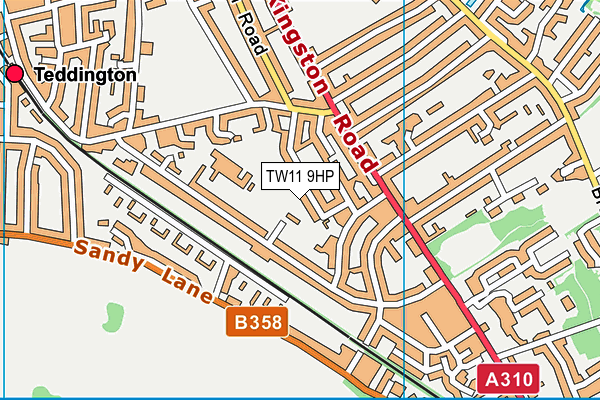TW11 9HP map - OS VectorMap District (Ordnance Survey)