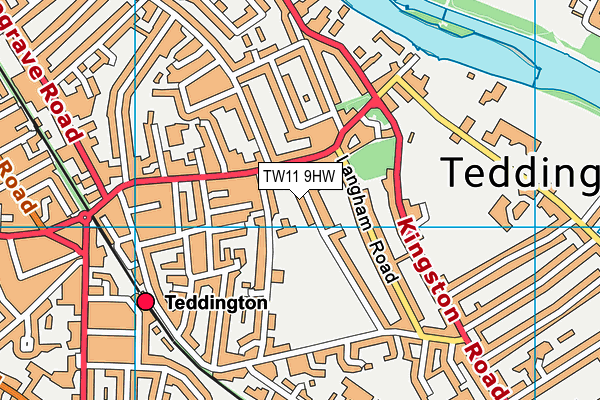 TW11 9HW map - OS VectorMap District (Ordnance Survey)