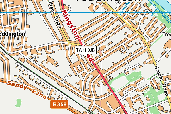 TW11 9JB map - OS VectorMap District (Ordnance Survey)