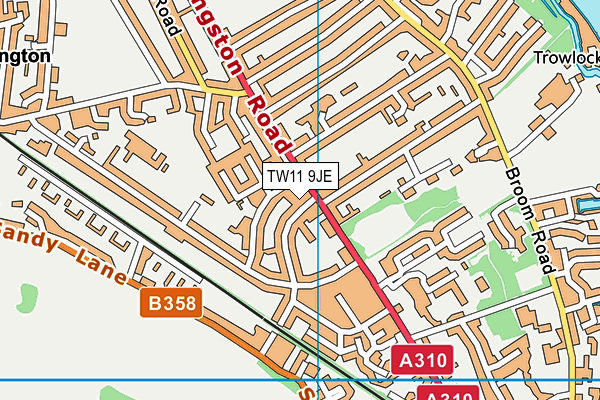 TW11 9JE map - OS VectorMap District (Ordnance Survey)