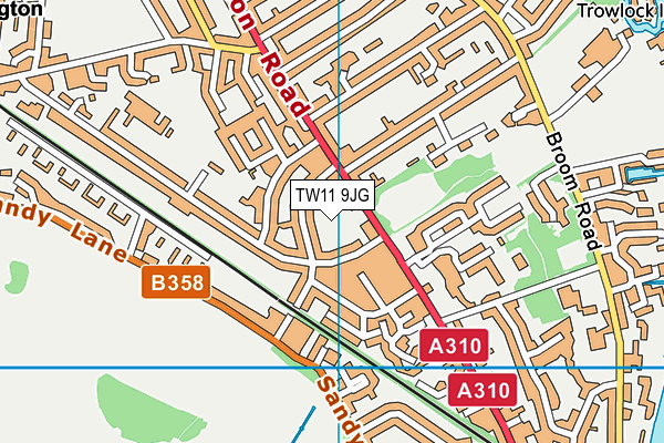 TW11 9JG map - OS VectorMap District (Ordnance Survey)