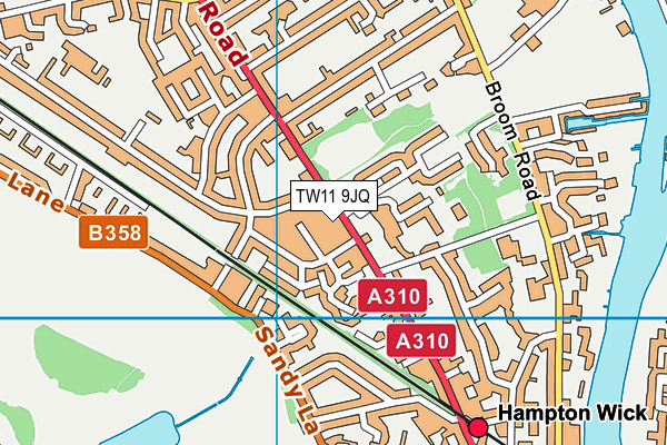 TW11 9JQ map - OS VectorMap District (Ordnance Survey)