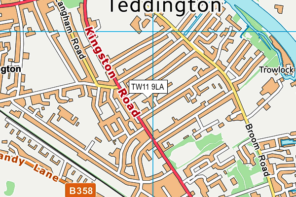 TW11 9LA map - OS VectorMap District (Ordnance Survey)
