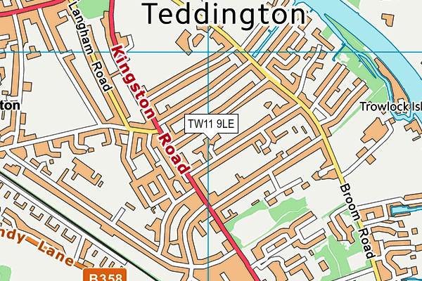 TW11 9LE map - OS VectorMap District (Ordnance Survey)