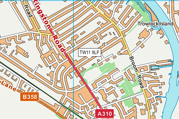 TW11 9LF map - OS VectorMap District (Ordnance Survey)