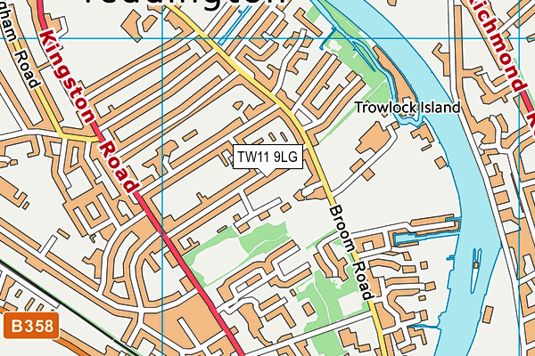 TW11 9LG map - OS VectorMap District (Ordnance Survey)