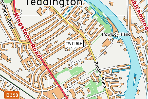 TW11 9LH map - OS VectorMap District (Ordnance Survey)