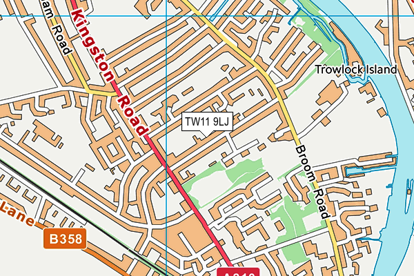 TW11 9LJ map - OS VectorMap District (Ordnance Survey)