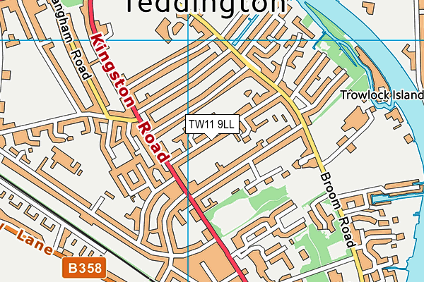 TW11 9LL map - OS VectorMap District (Ordnance Survey)