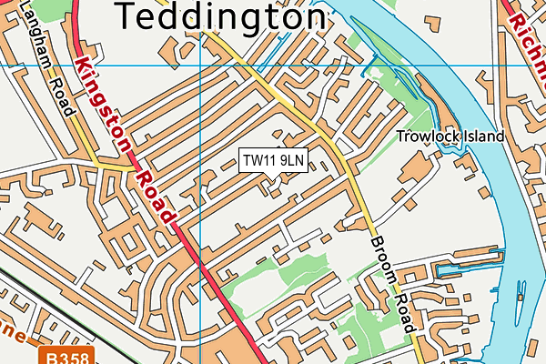 TW11 9LN map - OS VectorMap District (Ordnance Survey)