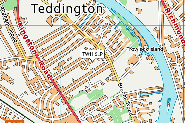 TW11 9LP map - OS VectorMap District (Ordnance Survey)