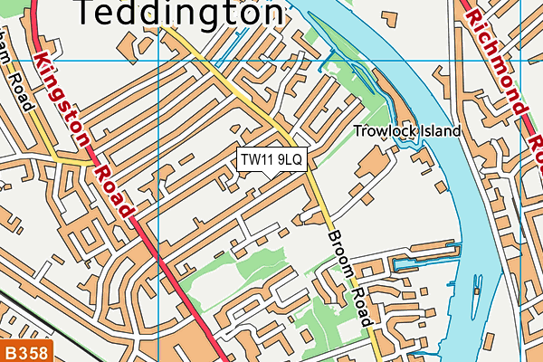TW11 9LQ map - OS VectorMap District (Ordnance Survey)