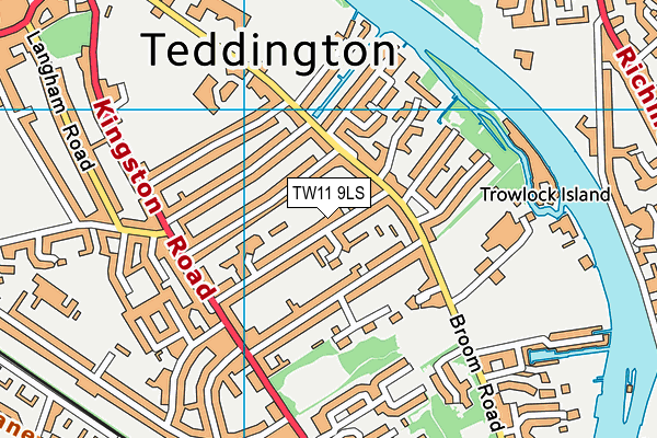 TW11 9LS map - OS VectorMap District (Ordnance Survey)