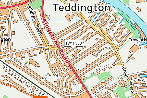 TW11 9LU map - OS VectorMap District (Ordnance Survey)