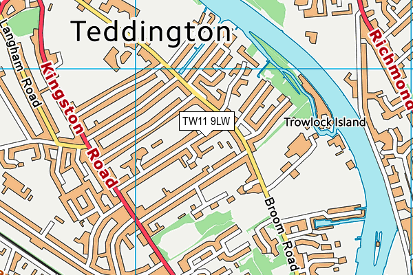 TW11 9LW map - OS VectorMap District (Ordnance Survey)