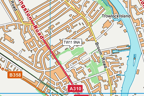 TW11 9NA map - OS VectorMap District (Ordnance Survey)
