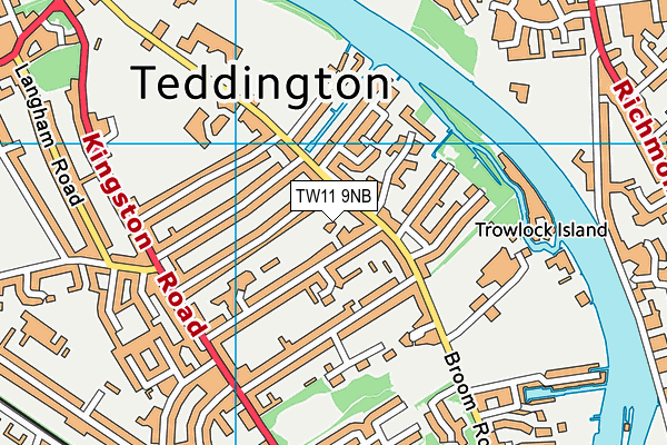 TW11 9NB map - OS VectorMap District (Ordnance Survey)