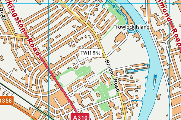 TW11 9NJ map - OS VectorMap District (Ordnance Survey)