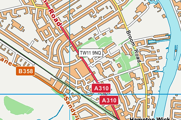 TW11 9NQ map - OS VectorMap District (Ordnance Survey)