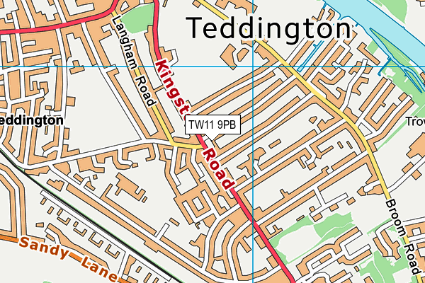 TW11 9PB map - OS VectorMap District (Ordnance Survey)