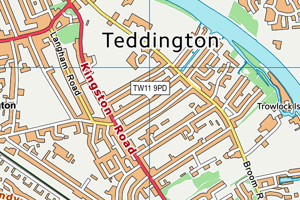 TW11 9PD map - OS VectorMap District (Ordnance Survey)