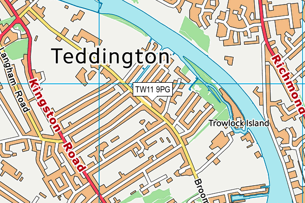 TW11 9PG map - OS VectorMap District (Ordnance Survey)