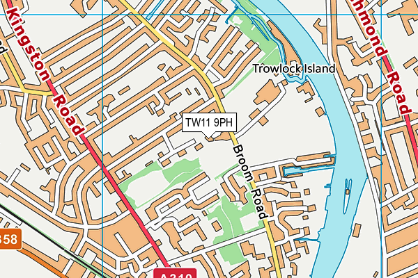 TW11 9PH map - OS VectorMap District (Ordnance Survey)