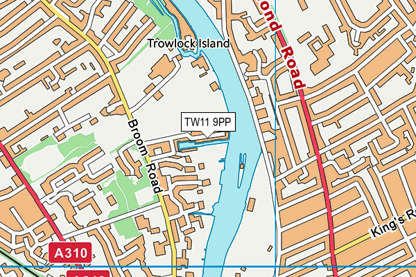 TW11 9PP map - OS VectorMap District (Ordnance Survey)