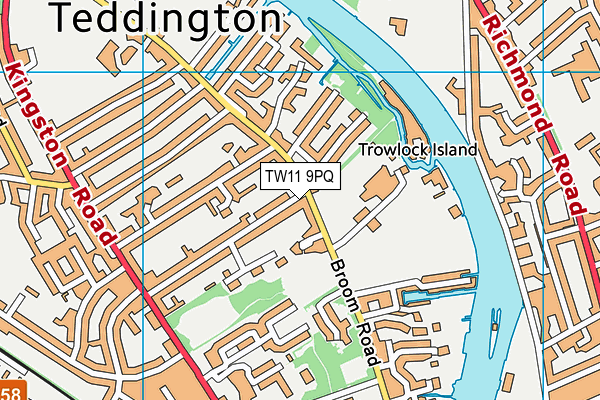 Langdon Park map (TW11 9PQ) - OS VectorMap District (Ordnance Survey)