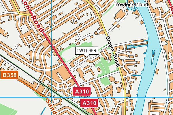 TW11 9PR map - OS VectorMap District (Ordnance Survey)