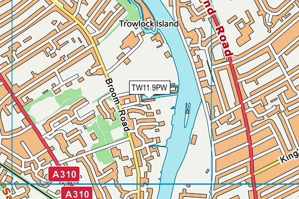 TW11 9PW map - OS VectorMap District (Ordnance Survey)