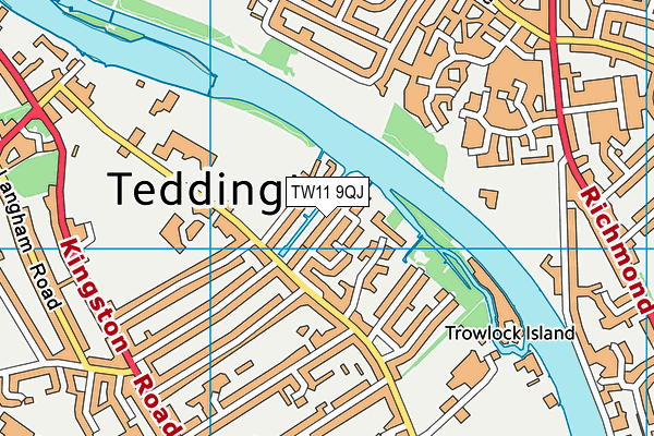TW11 9QJ map - OS VectorMap District (Ordnance Survey)