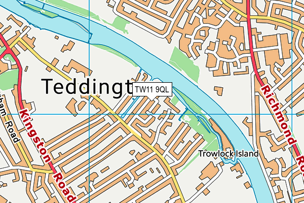 TW11 9QL map - OS VectorMap District (Ordnance Survey)