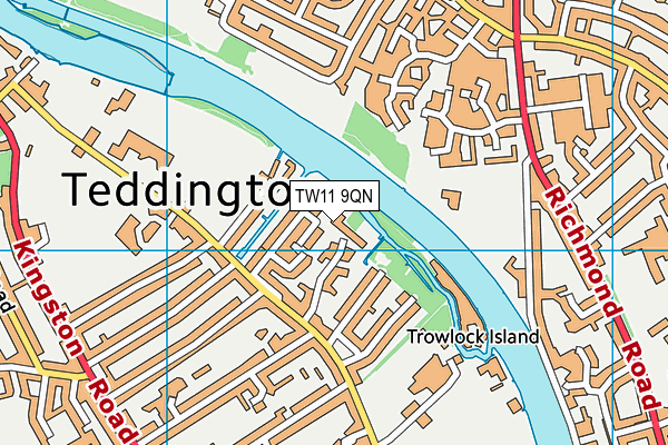 TW11 9QN map - OS VectorMap District (Ordnance Survey)